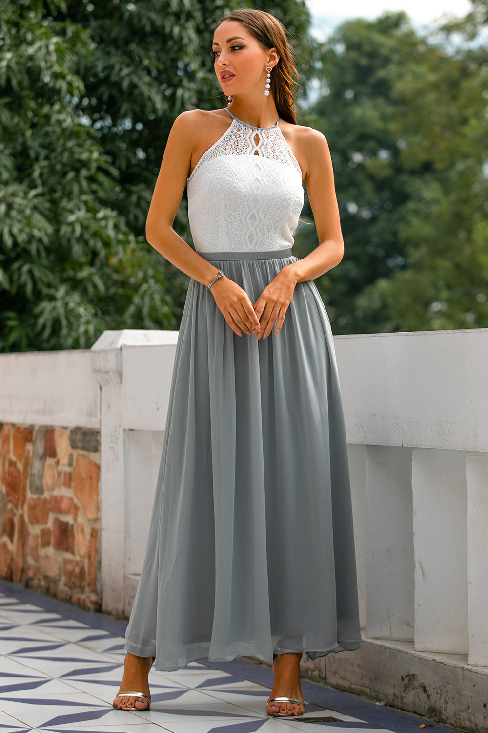 Jasmine | Women Wedding Guest Halter Maxi Dress