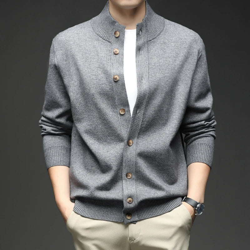Zane | Men's Button-Down Ribbed Knit Cardigan