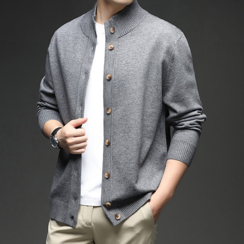Zane | Men's Button-Down Ribbed Knit Cardigan